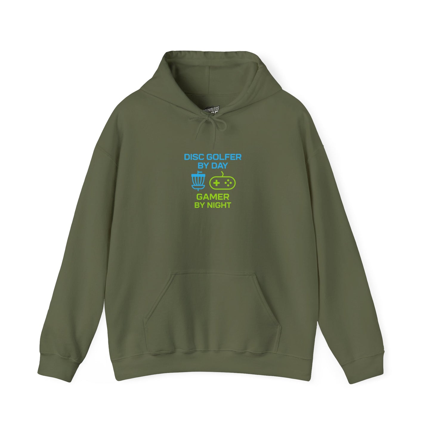 Disc Golfer by Day, Gamer by Night Men's Basic Heavy Blend Pullover Hoodie Sweatshirt