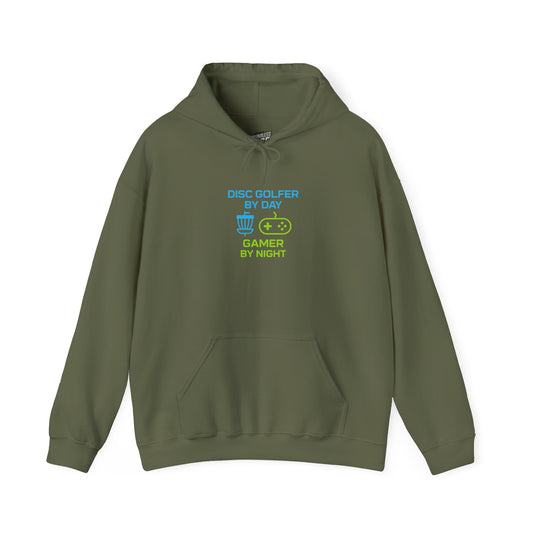 Disc Golfer by Day, Gamer by Night Women's Basic Heavy Blend Pullover Hoodie Sweatshirt
