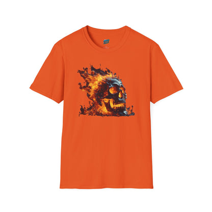 Flaming Skull Horror Men's Basic Softstyle T-Shirt