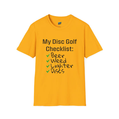My Disc Golf Checklist Disc Golf Humor Men's Basic T-Shirt