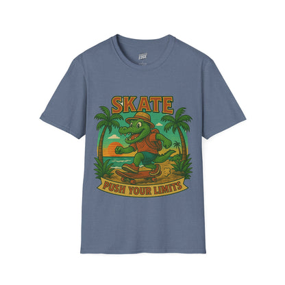 Gator Vibes Skateboarding Edition Men's Basic T-Shirt (Push Your Limits)