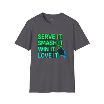 Serve it. Smash it. Win it. Love it. Pickleball Men's Basic T-Shirt