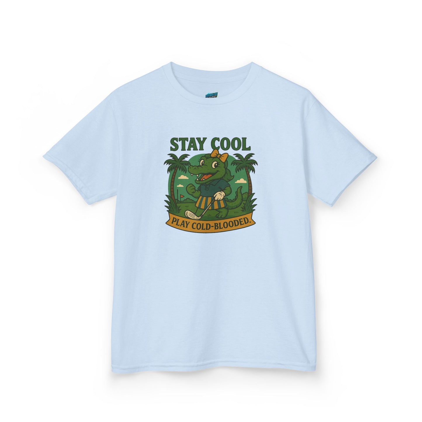 Stay Cool. Play Cold-Blooded Gator Golf Girls' Heavy Cotton T-Shirt
