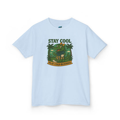 Stay Cool. Play Cold-Blooded Gator Golf Girls' Heavy Cotton T-Shirt