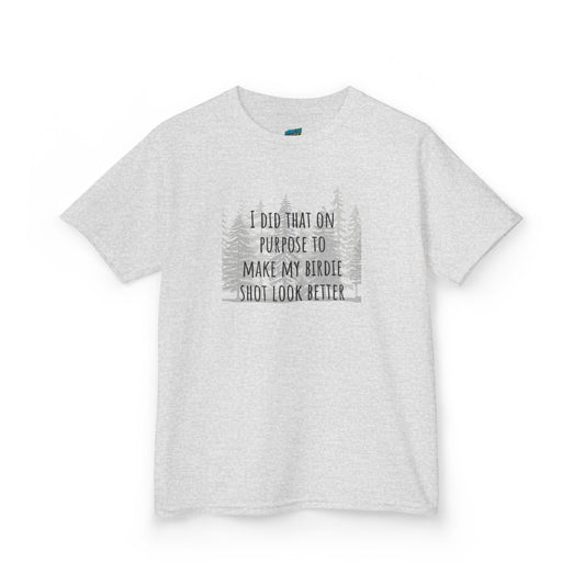 I Did That On Purpose... Disc Golf Humor Boys' Heavy Cotton T-Shirt