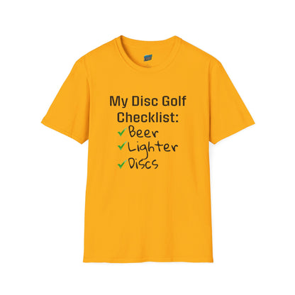 My Disc Golf Checklist Disc Golf Humor Men's Basic T-Shirt