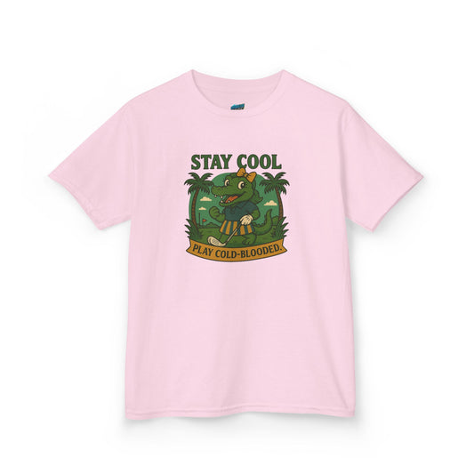 Stay Cool. Play Cold-Blooded Gator Golf Girls' Heavy Cotton T-Shirt