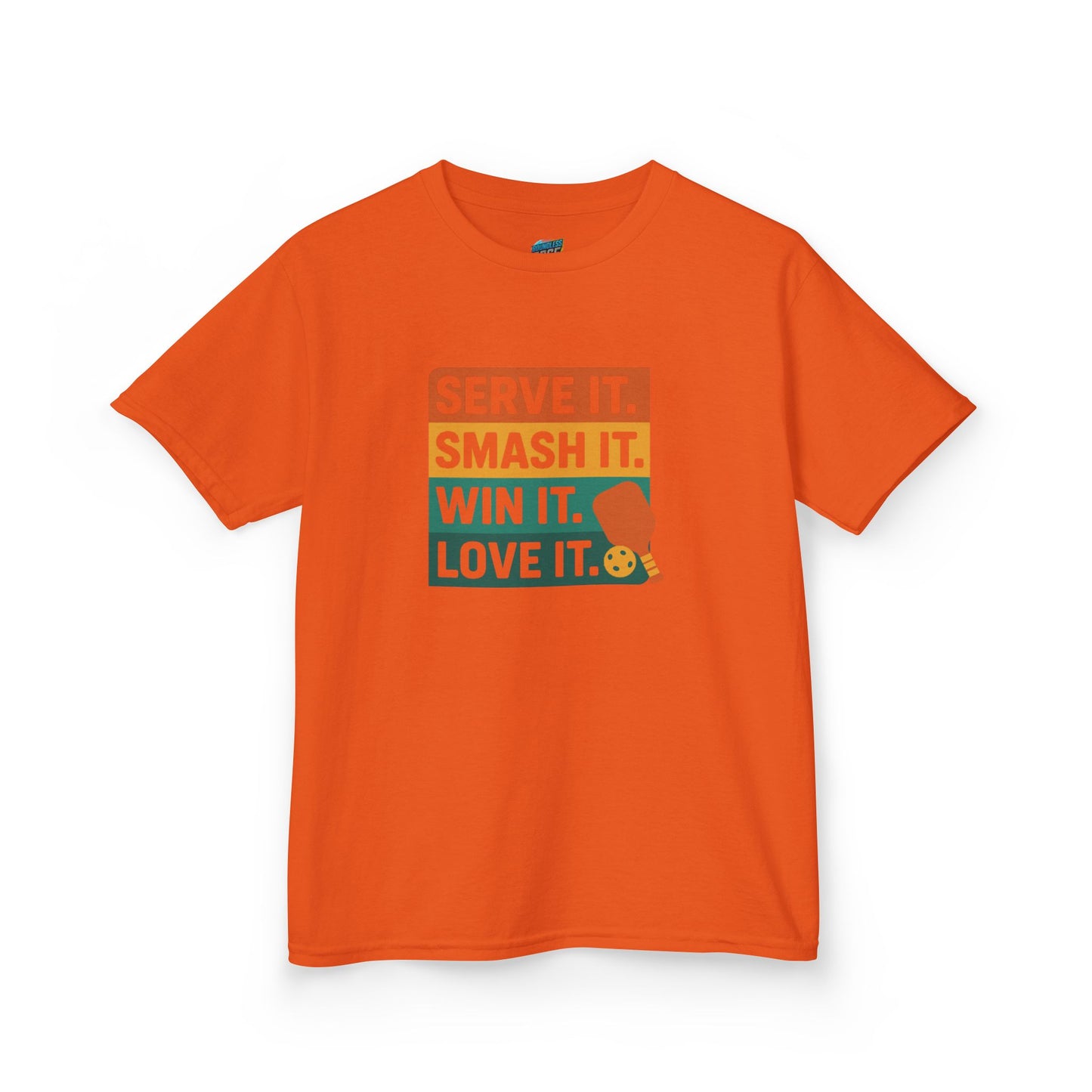 Serve it. Smash it. Win it. Love it. Classic Pickleball Boys' Heavy Cotton T-Shirt