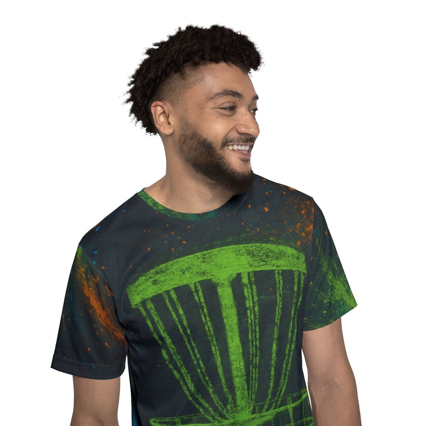 Spray Paint Design w/Basket Disc Golf Men's Jersey Premium T-Shirt