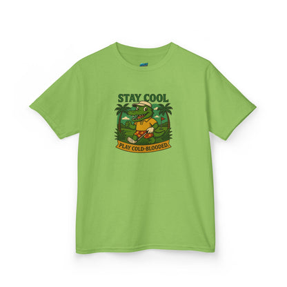 Stay Cool. Play Cold-Blooded Gator Golf Boys' Heavy Cotton T-Shirt