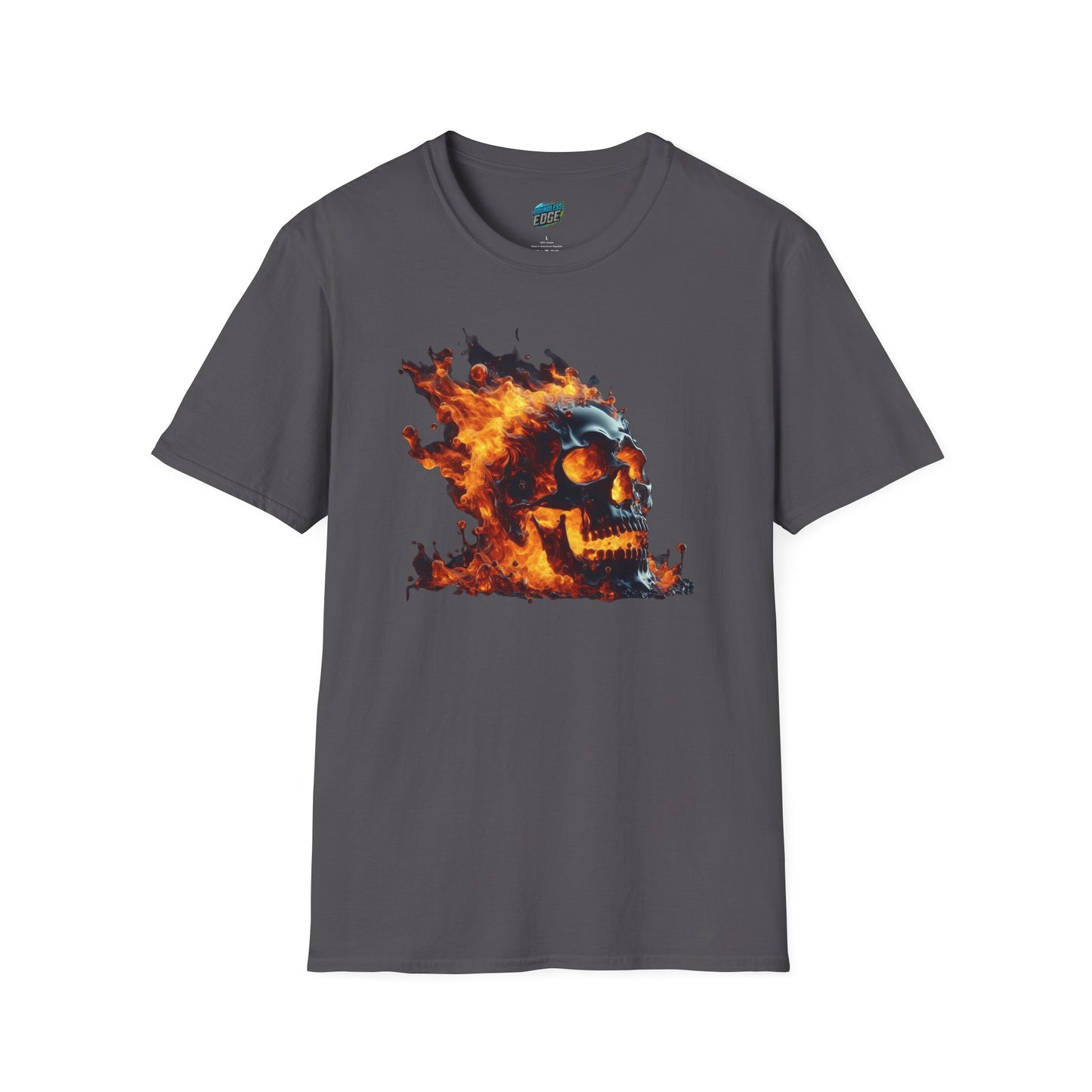 Flaming Skull Horror Men's Basic Softstyle T-Shirt