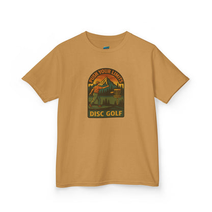 Push Your Limits Disc Golf Classic Boys' Heavy Cotton T-Shirt