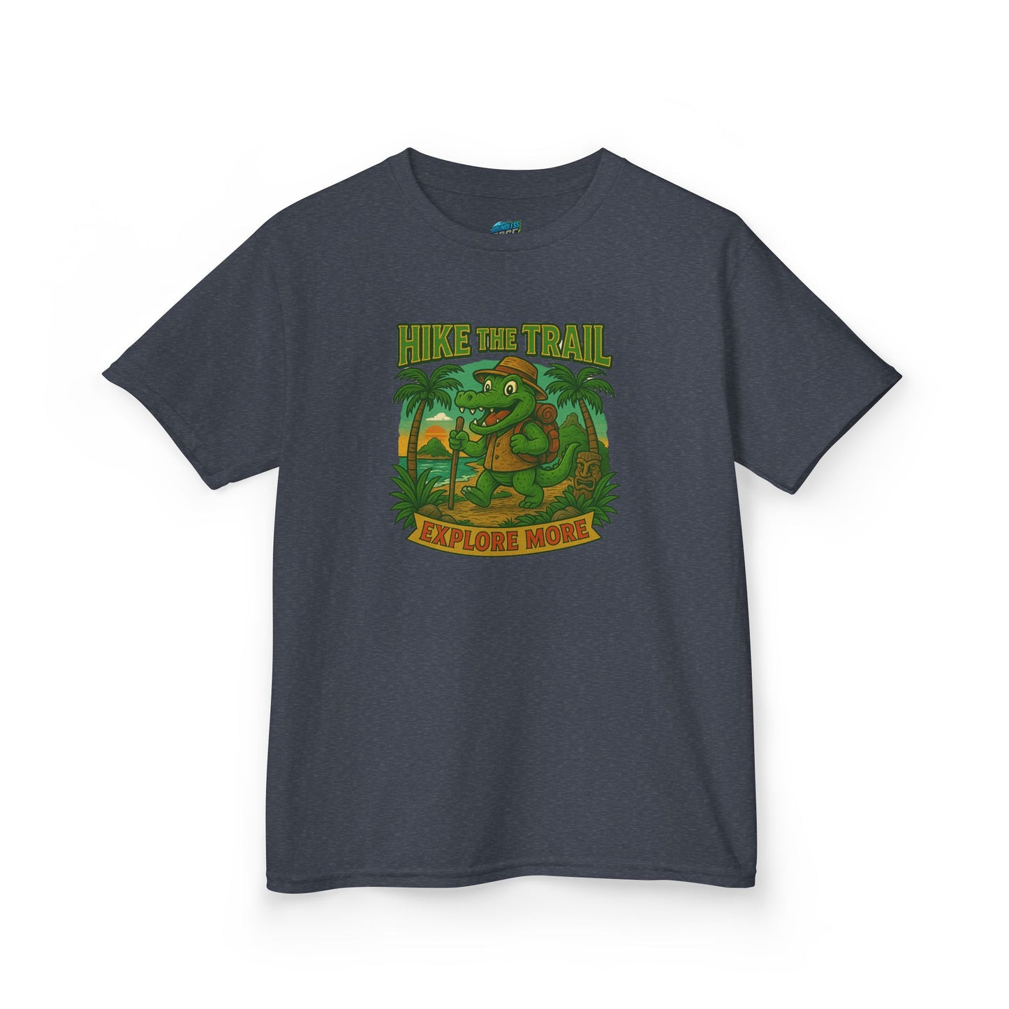 Hike the Trail - Explore More Hiking Gator Boys' Heavy Cotton T-Shirt