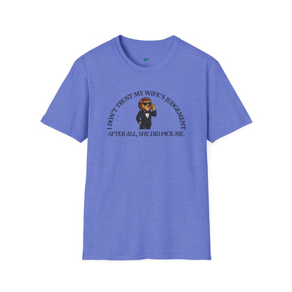 I Don’t Trust My Wife’s Judgement Tuxedo Lion Humor Men's Basic T-Shirt