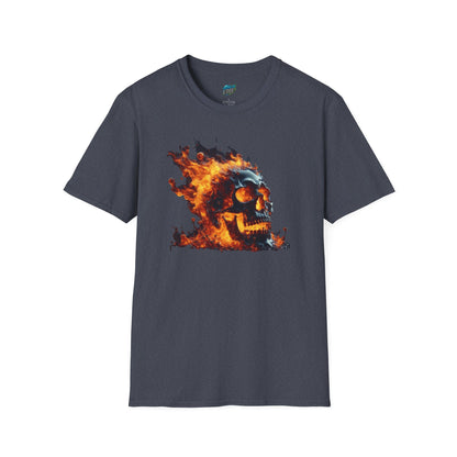 Flaming Skull Horror Men's Basic Softstyle T-Shirt