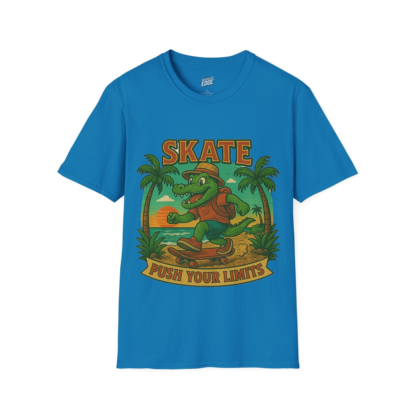Gator Vibes Skateboarding Edition Men's Basic T-Shirt (Push Your Limits)