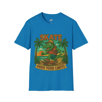 Gator Vibes Skateboarding Edition Men's Basic T-Shirt (Push Your Limits)