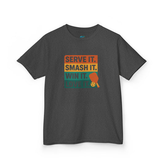 Serve it. Smash it. Win it. Love it. Classic Pickleball Girls' Heavy Cotton T-Shirt