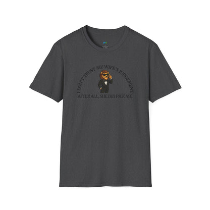 I Don’t Trust My Wife’s Judgement Tuxedo Lion Humor Men's Basic T-Shirt
