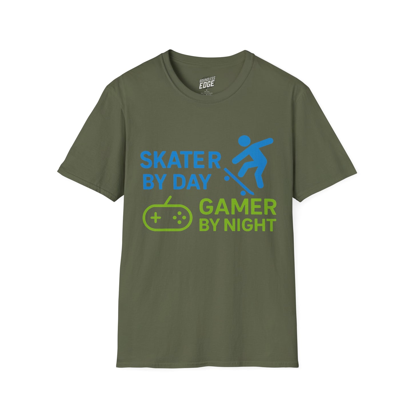 Skater by Day, Gamer by Night Skateboarding Men's Basic T-Shirt