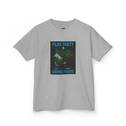 Play Dirty. Swing Hard. Gator Baseball Boys' Heavy Cotton T-Shirt