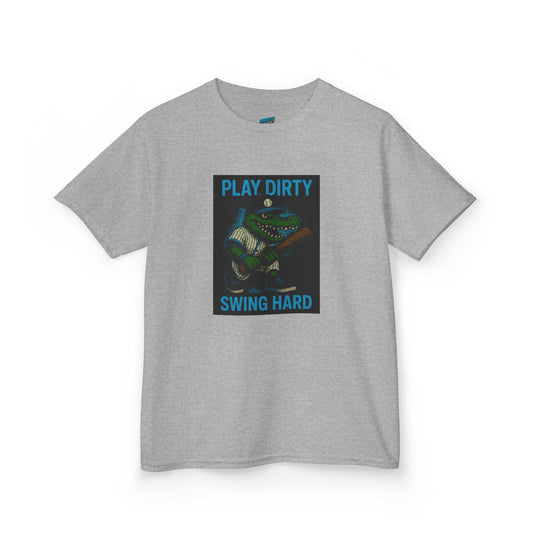 Play Dirty. Swing Hard. Gator Baseball Boys' Heavy Cotton T-Shirt