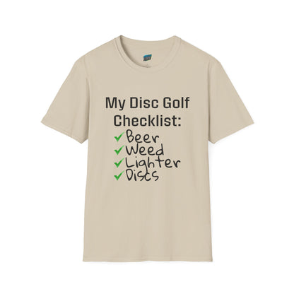 My Disc Golf Checklist Disc Golf Humor Men's Basic T-Shirt