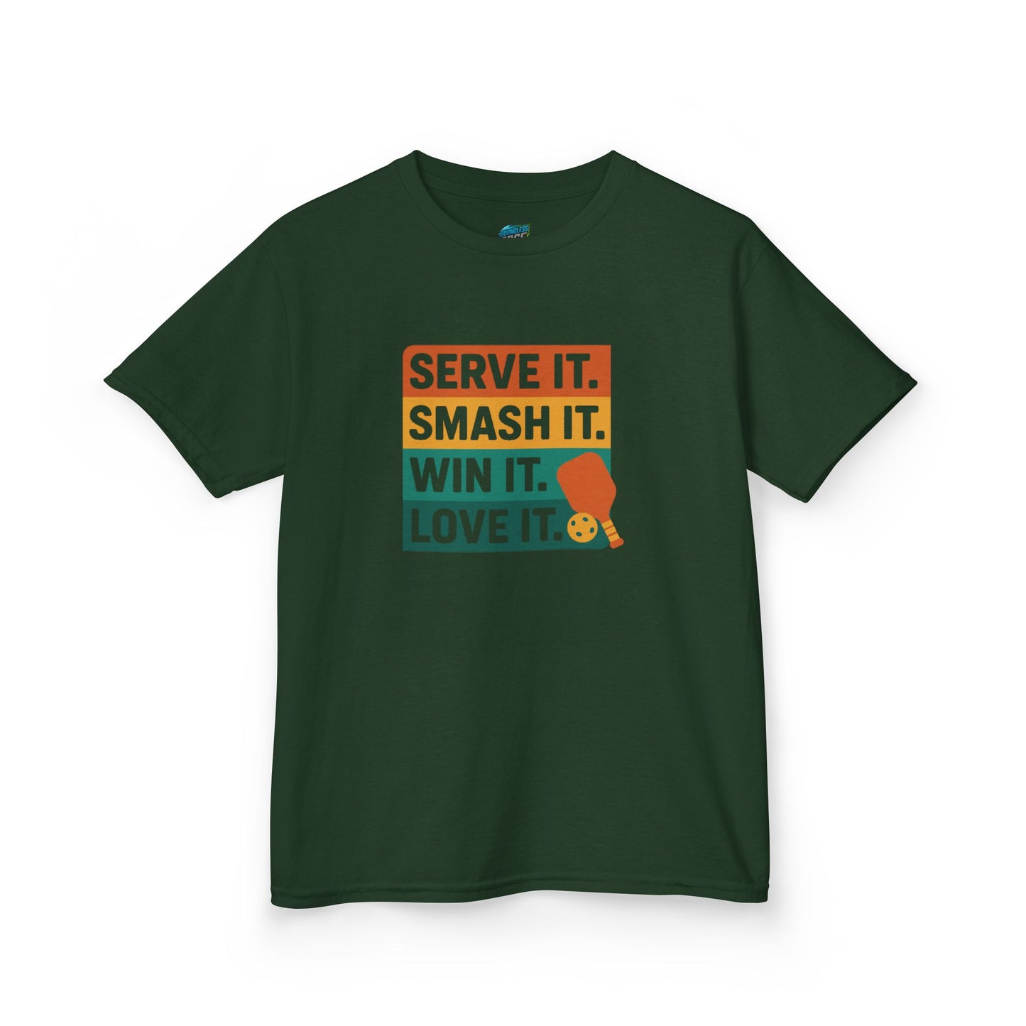 Serve it. Smash it. Win it. Love it. Classic Pickleball Boys' Heavy Cotton T-Shirt