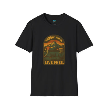 Throw Wild. Live Free. Disc Golf Vintage Men's Basic T-Shirt