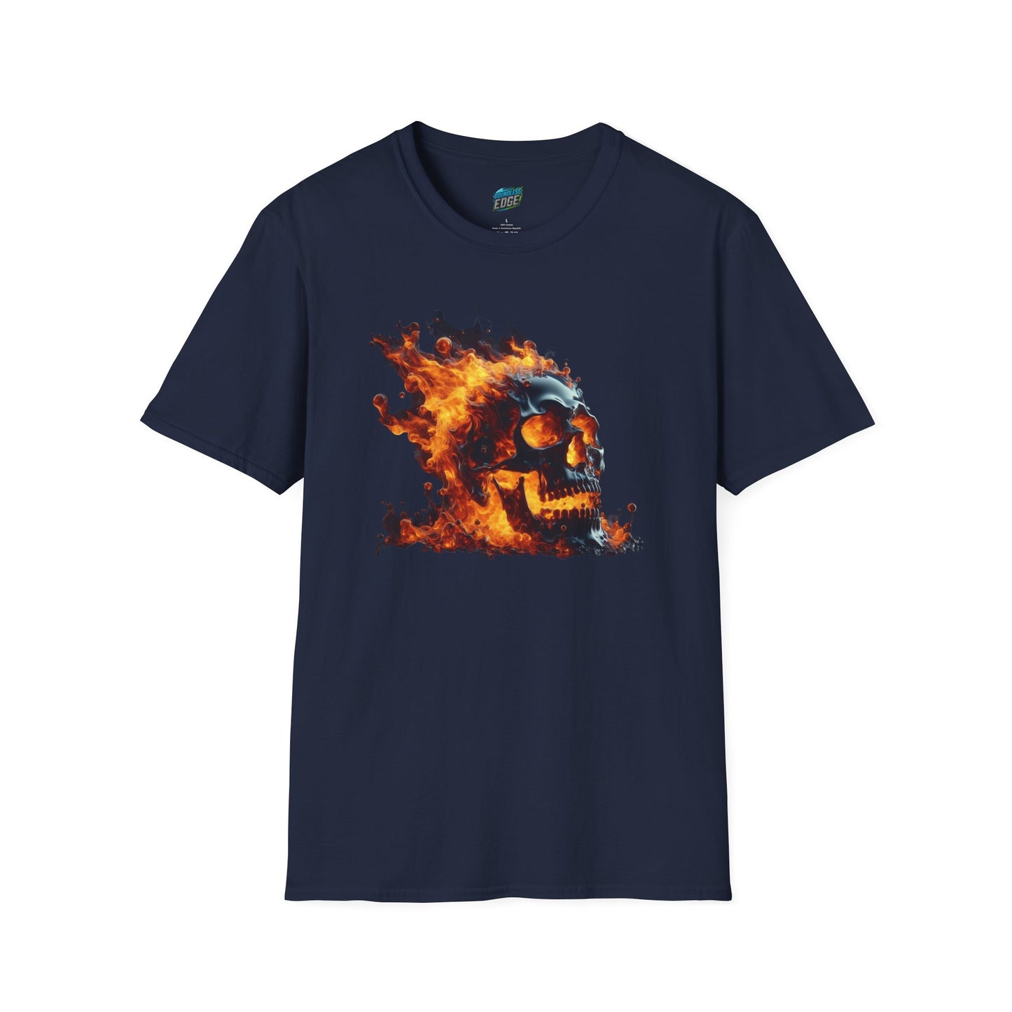 Flaming Skull Horror Men's Basic Softstyle T-Shirt