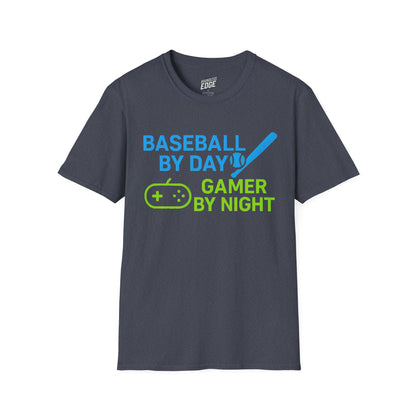Baseball by Day, Gamer by Night Men's Basic T-Shirt