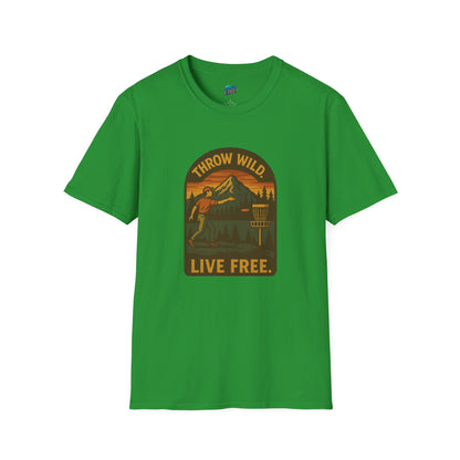 Throw Wild. Live Free. Disc Golf Vintage Men's Basic T-Shirt