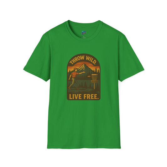 Throw Wild. Live Free. Disc Golf Vintage Men's Basic T-Shirt