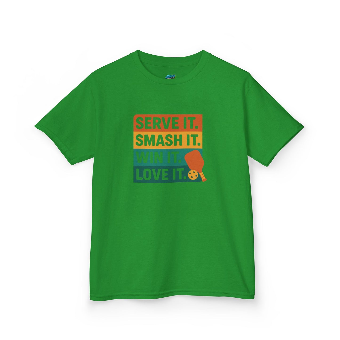 Serve it. Smash it. Win it. Love it. Classic Pickleball Boys' Heavy Cotton T-Shirt