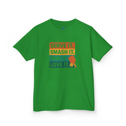 Serve it. Smash it. Win it. Love it. Classic Pickleball Boys' Heavy Cotton T-Shirt