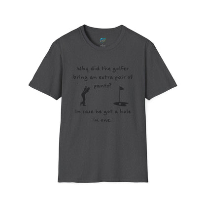 Copy of Why Did the Golfer... Dad Joke Golf Humor Men's Basic T-Shirt
