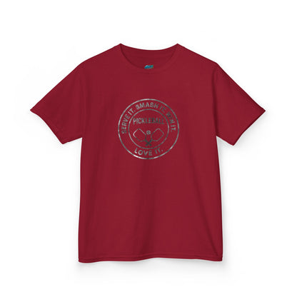 Serve it. Smash it. Win it. Love it. Round Pickleball Girls' Heavy Cotton T-Shirt