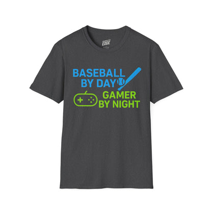 Baseball by Day, Gamer by Night Men's Basic T-Shirt