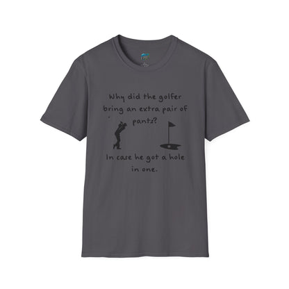 Why Did the Golfer... Dad Joke Golf Humor Men's Basic T-Shirt