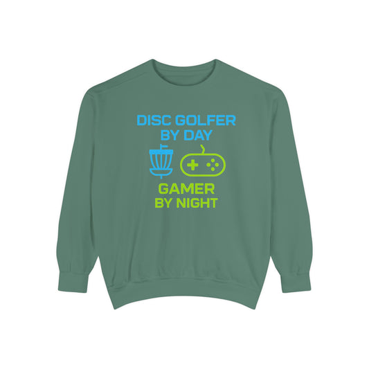 Disc Golfer by Day, Gamer by Night Women's Premium Relaxed Fit Crewneck Sweatshirt