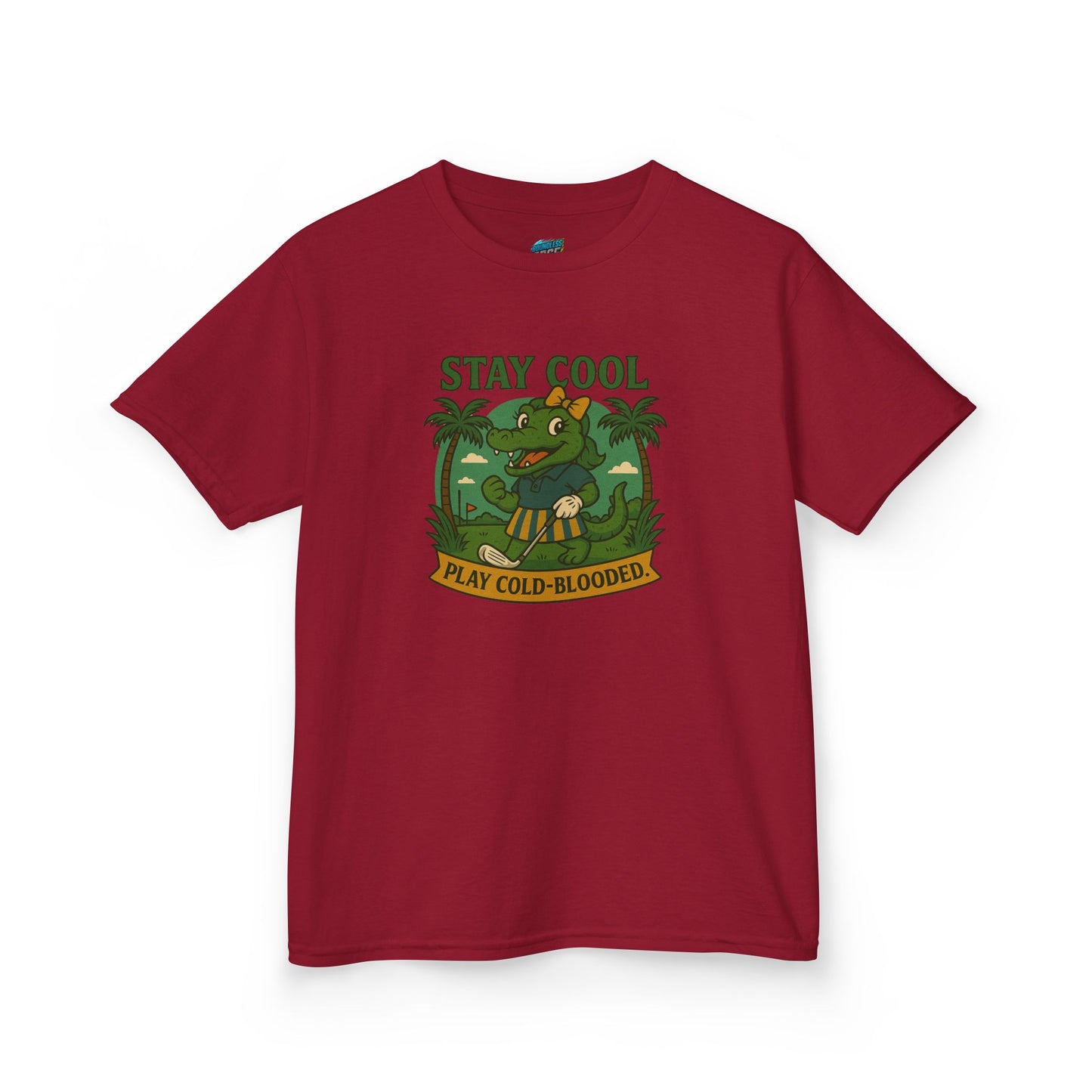 Stay Cool. Play Cold-Blooded Gator Golf Girls' Heavy Cotton T-Shirt