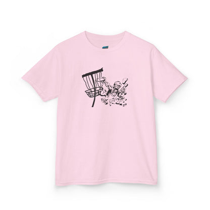 Putting Zombie Disc Golf Boys' Heavy Cotton T-Shirt