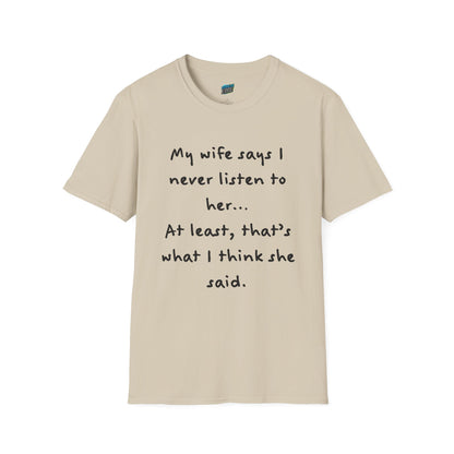 My Wife Says... Husband Dad Joke Humor Men's Basic T-Shirt