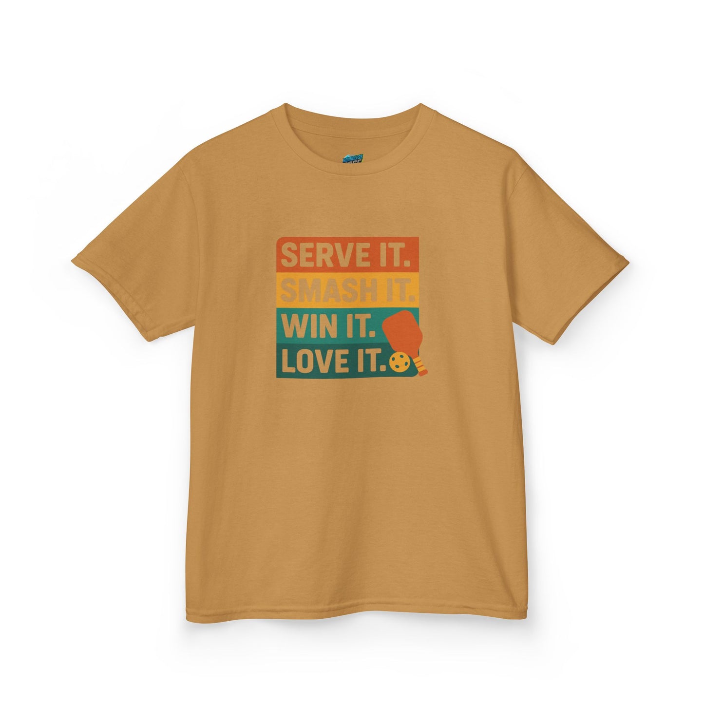 Serve it. Smash it. Win it. Love it. Classic Pickleball Boys' Heavy Cotton T-Shirt
