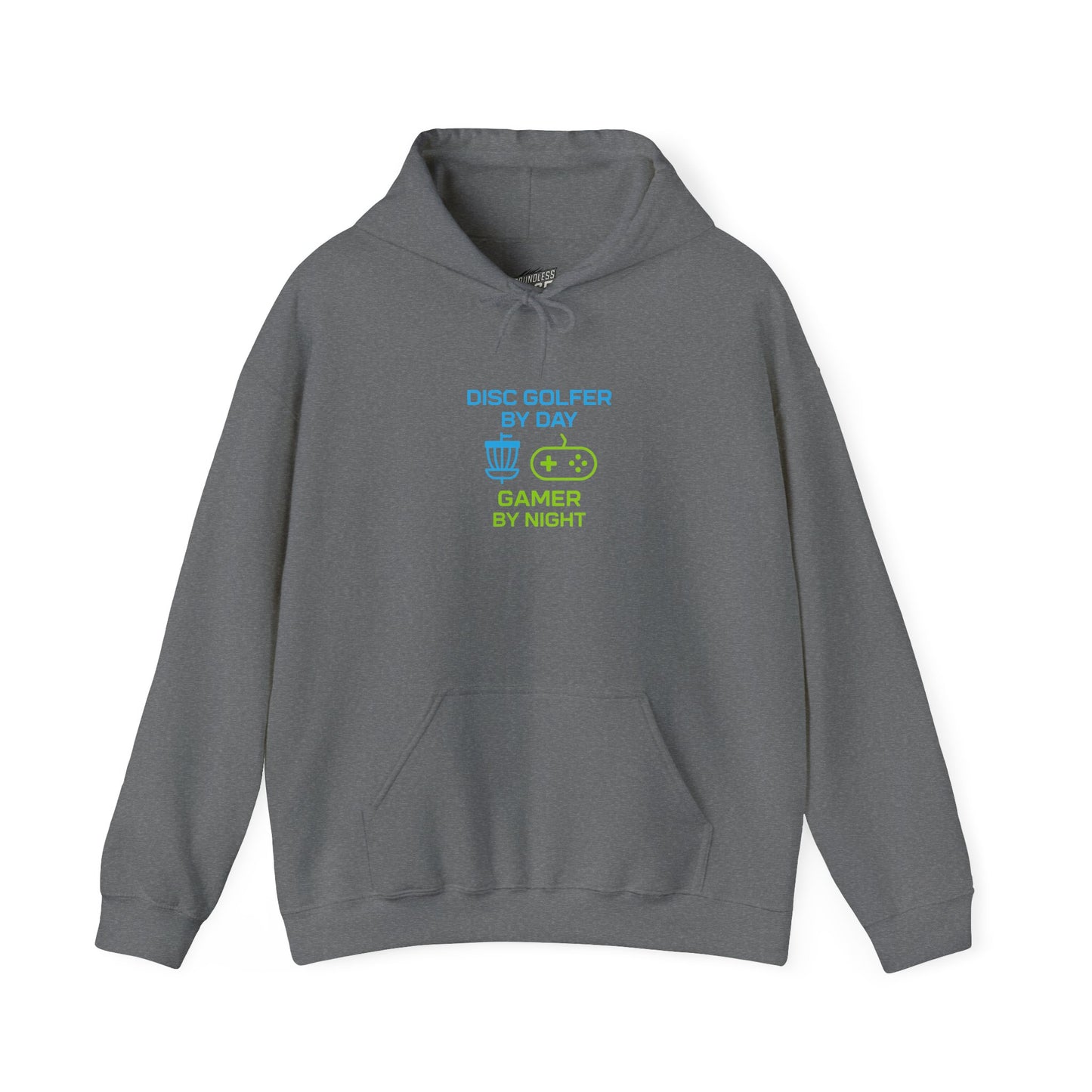 Disc Golfer by Day, Gamer by Night Men's Basic Heavy Blend Pullover Hoodie Sweatshirt