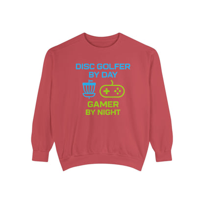 Disc Golfer by Day, Gamer by Night Men's Premium Relaxed Fit Crewneck Sweatshirt