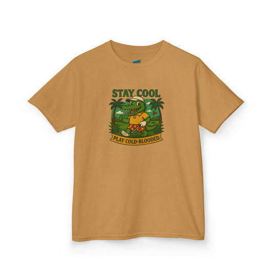 Stay Cool. Play Cold-Blooded Gator Golf Boys' Heavy Cotton T-Shirt