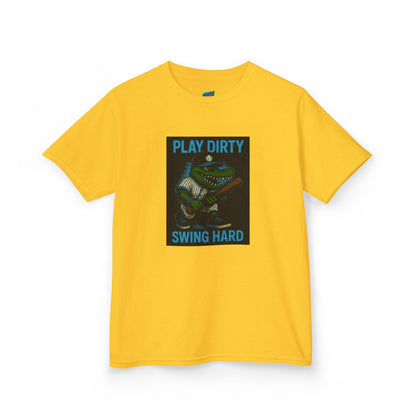 Play Dirty. Swing Hard. Gator Baseball Boys' Heavy Cotton T-Shirt
