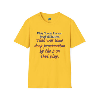 Dirty Sports Phrase Football Humor Women's Basic T-Shirt