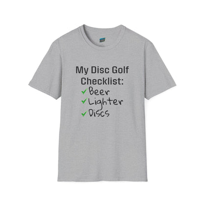 My Disc Golf Checklist Disc Golf Humor Men's Basic T-Shirt
